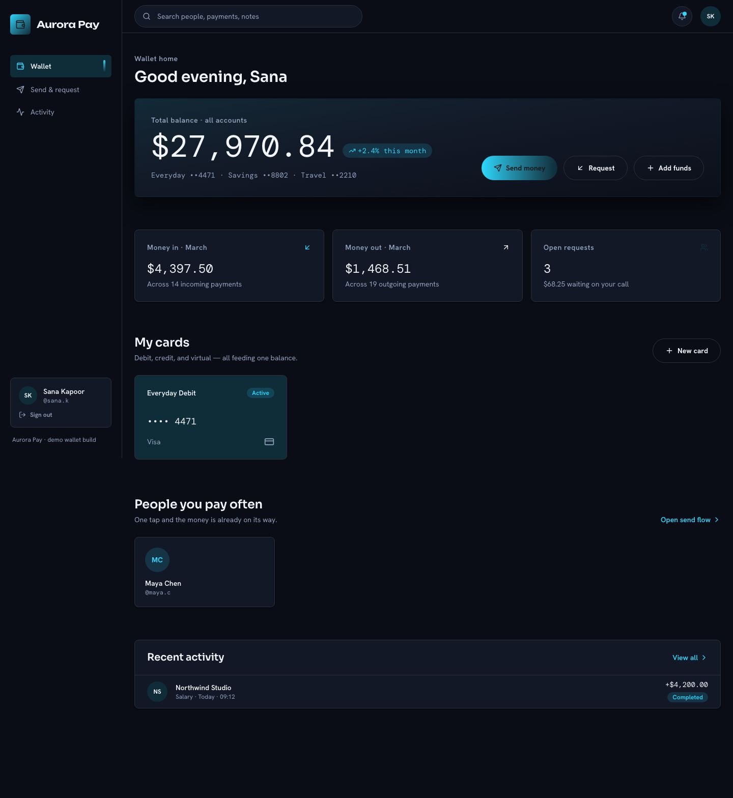 Digital Wallet App Template — full page preview