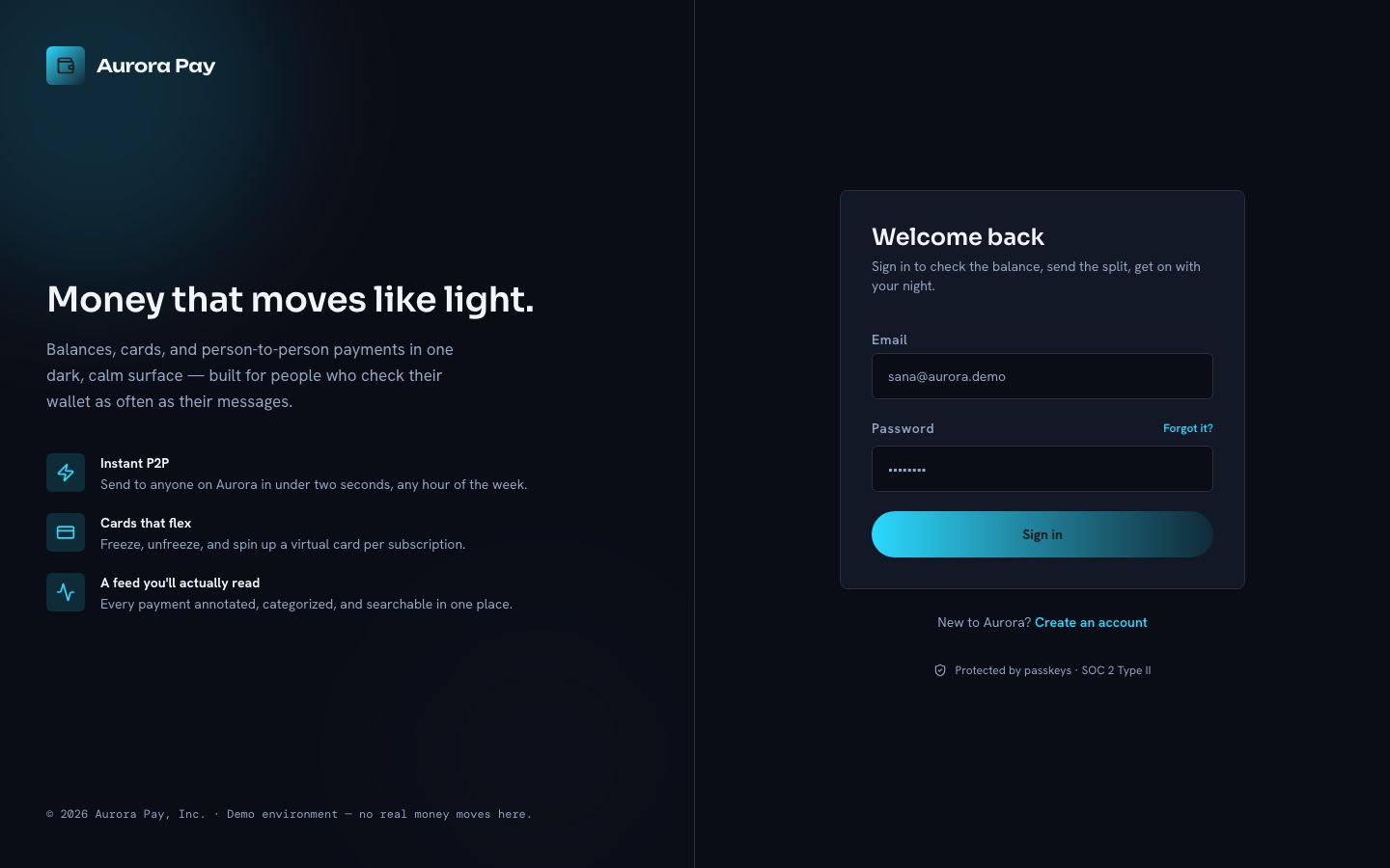 Digital Wallet App Template — login page screenshot