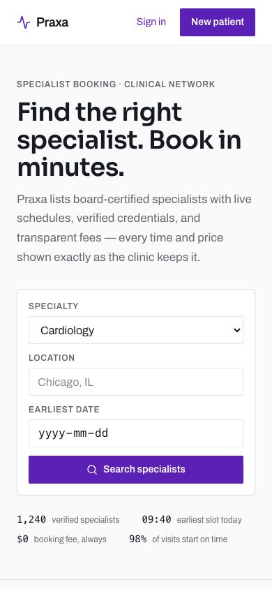 Doctor Appointment App Template — responsive mobile layout