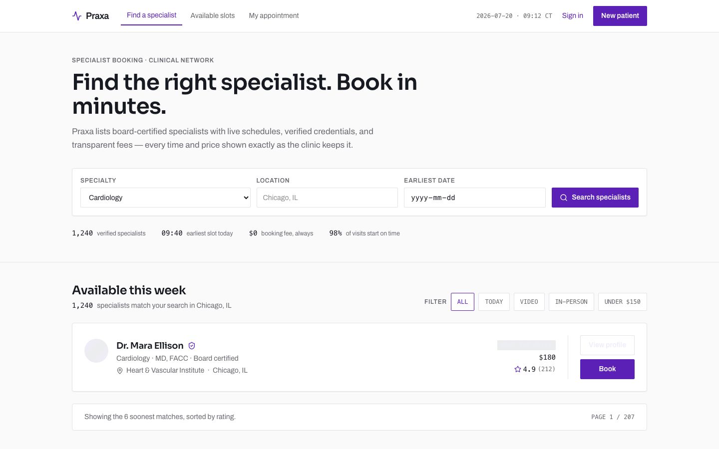 Doctor Appointment App Template — home page screenshot