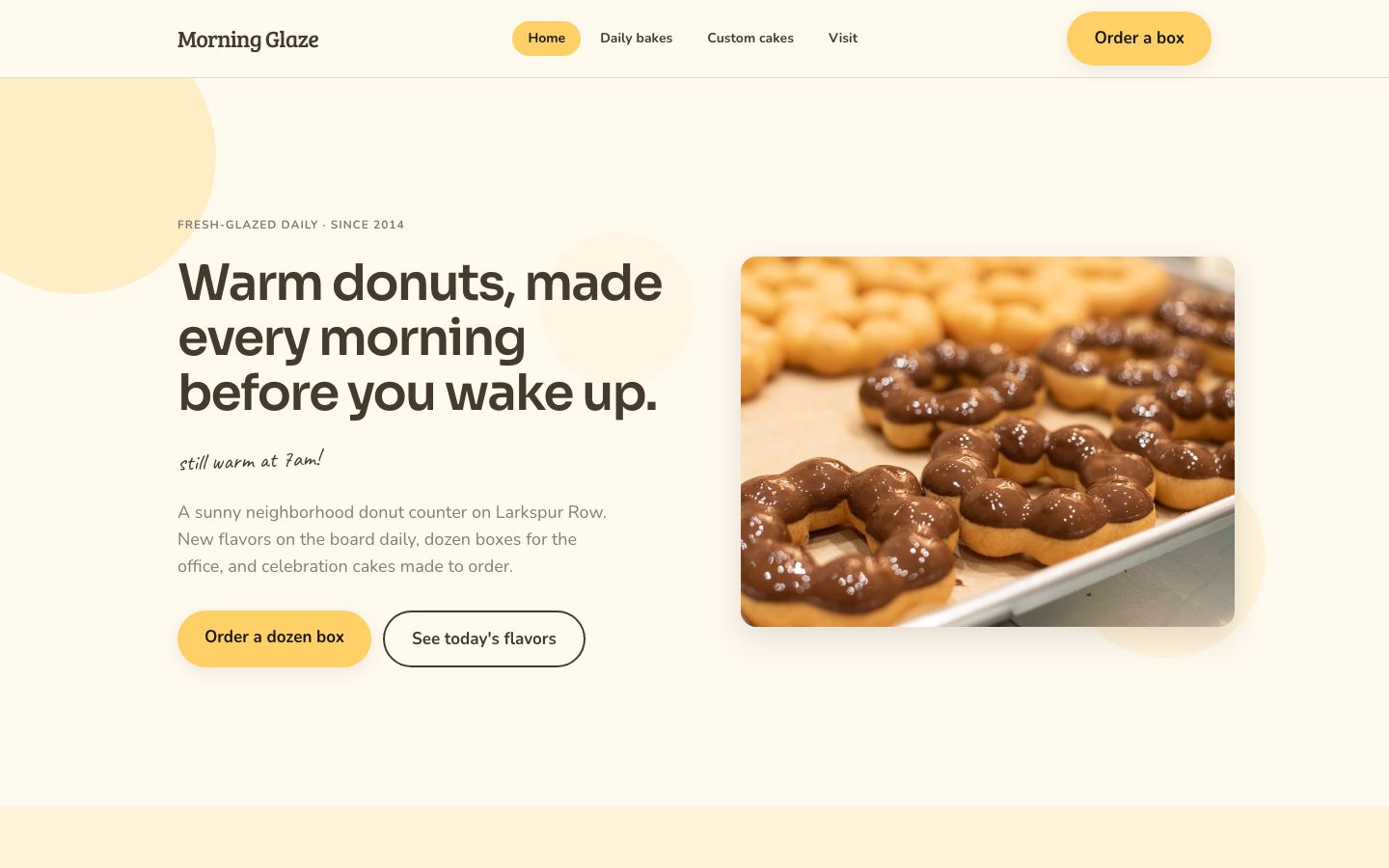 Donut Shop Website Template — home page screenshot
