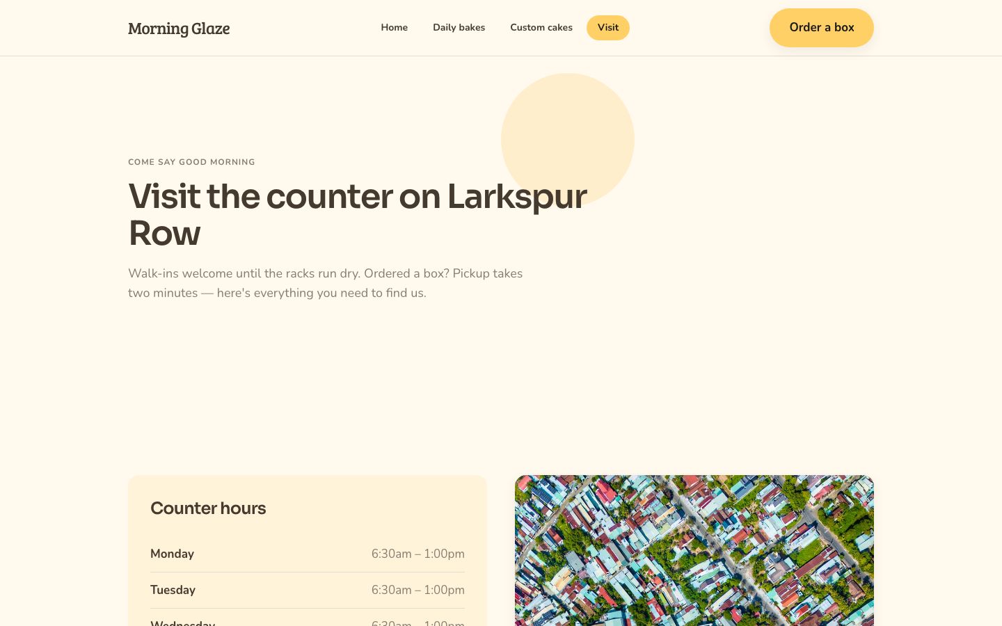 Donut Shop Website Template — visit page screenshot