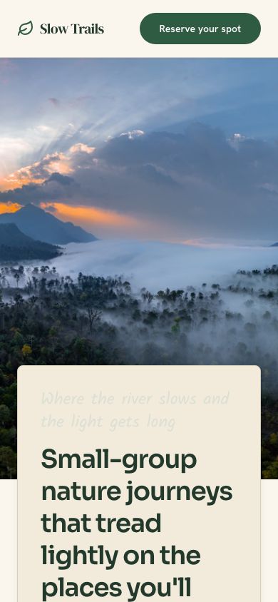Ecotourism Website Template — responsive mobile layout
