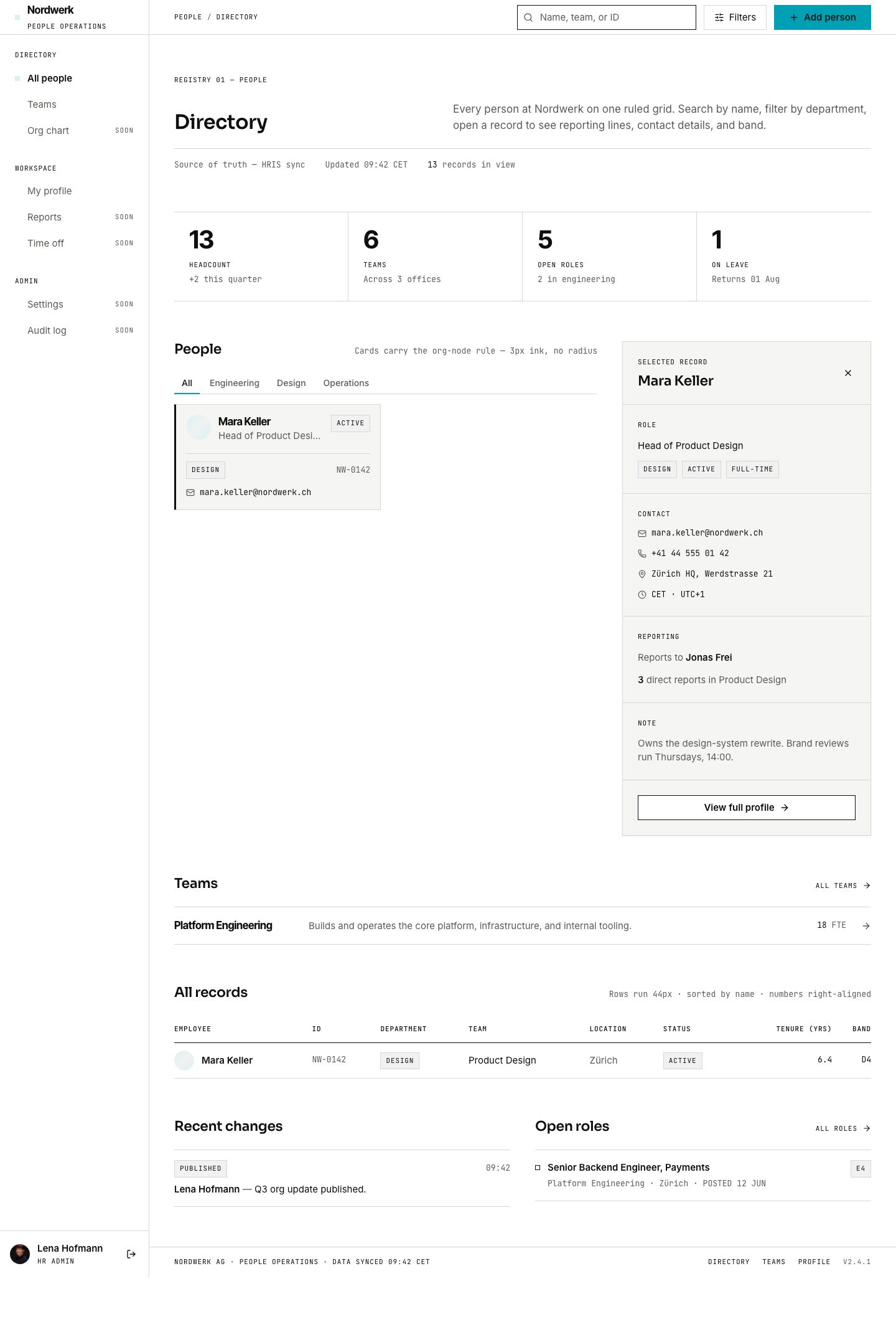 Employee Directory Template — full page preview