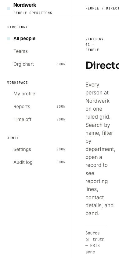 Employee Directory Template — responsive mobile layout