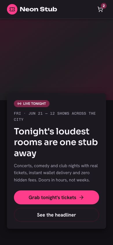 Event Ticketing App Template — responsive mobile layout