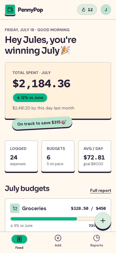Expense Tracker App Template — responsive mobile layout