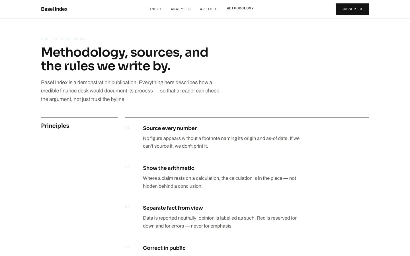 Finance Blog Template — about page screenshot