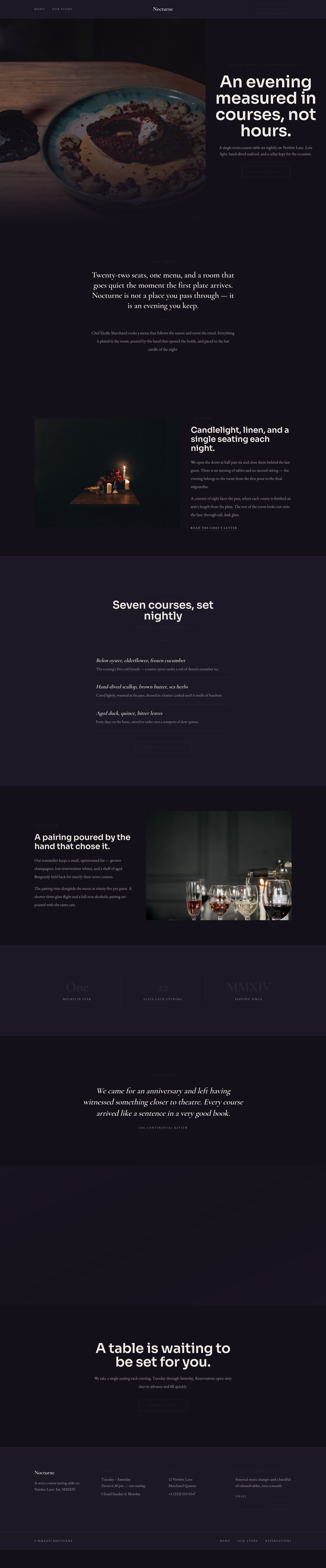 Fine Dining Restaurant Website — full page preview