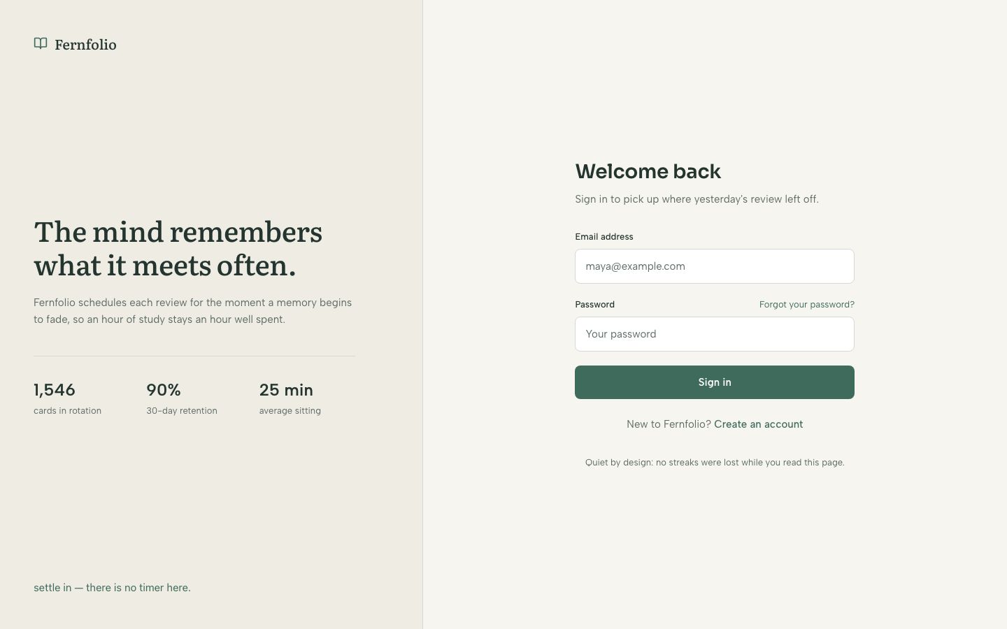 Flashcard App UI Template — login page screenshot
