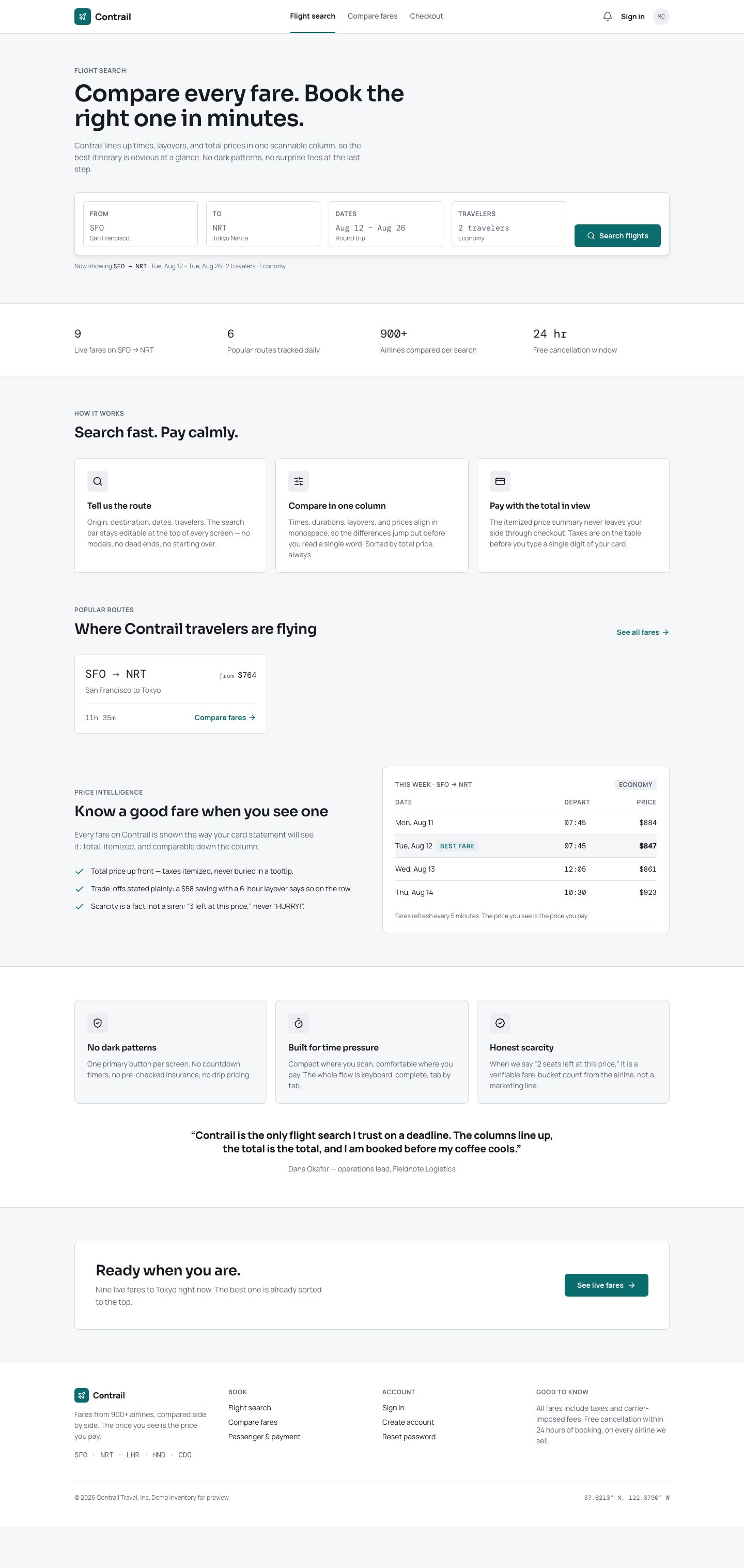 Flight Booking App Template — full page preview