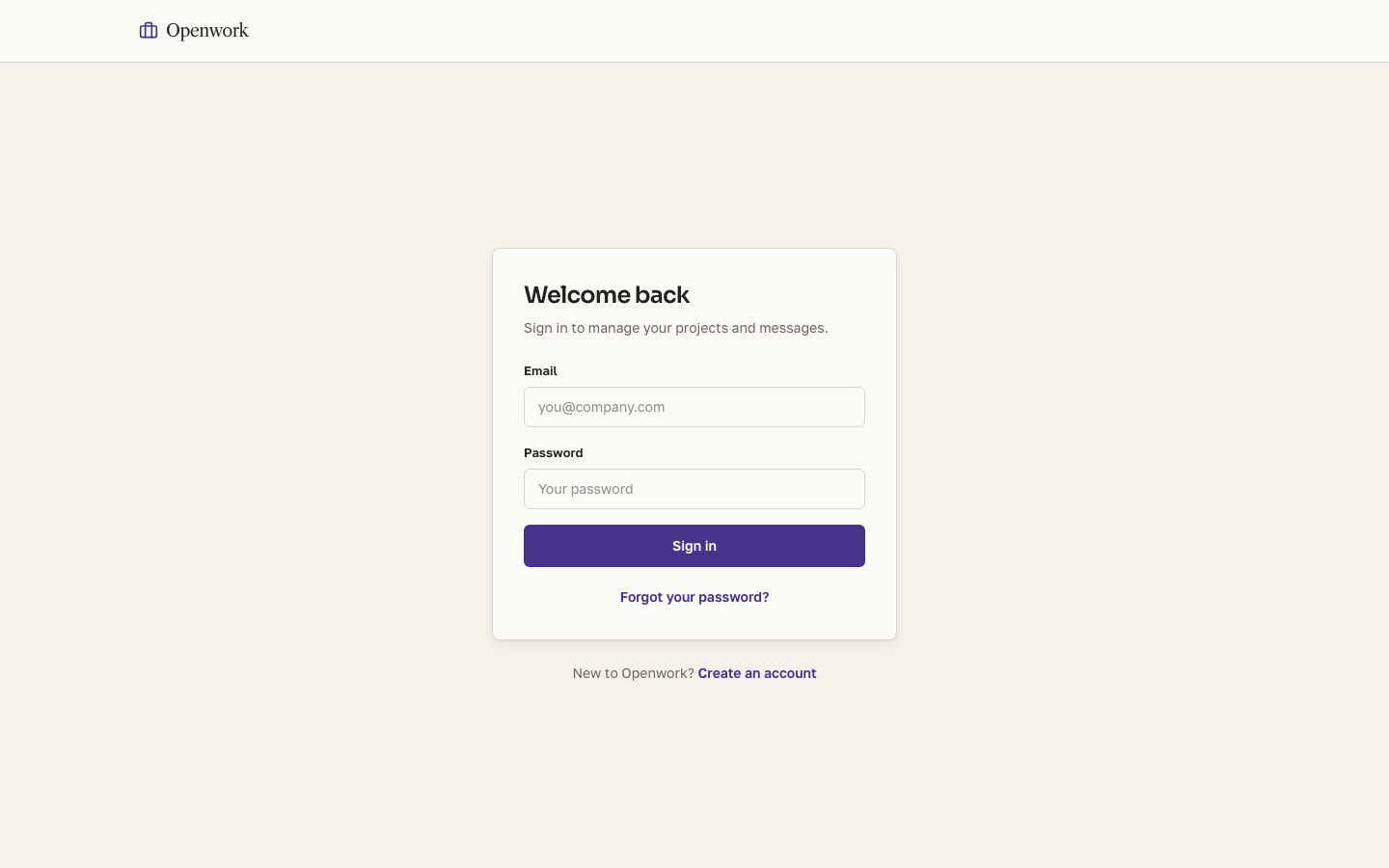 Freelance Marketplace UI Template — login page screenshot