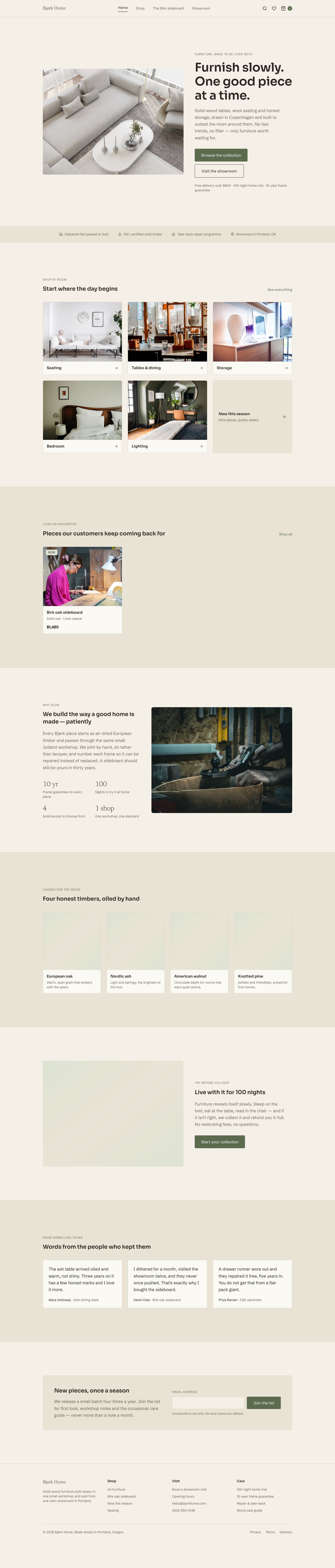 Furniture Store Website Template — full page preview