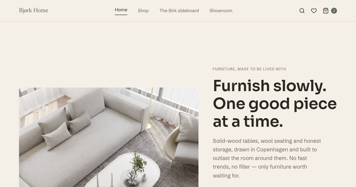 Slow Furniture template preview