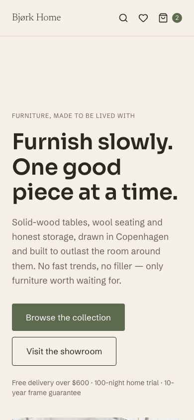 Furniture Store Website Template — responsive mobile layout
