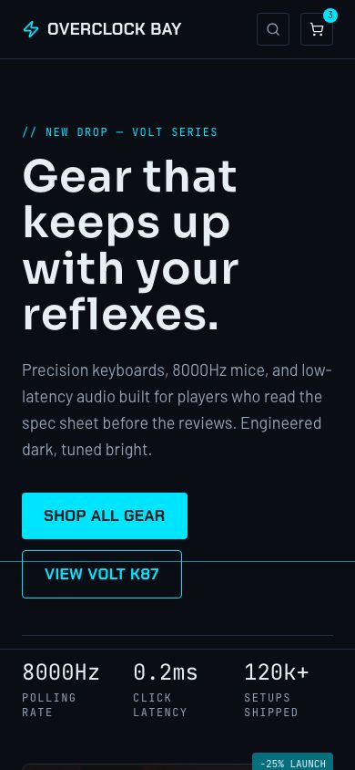 Gaming Store Website Template — responsive mobile layout