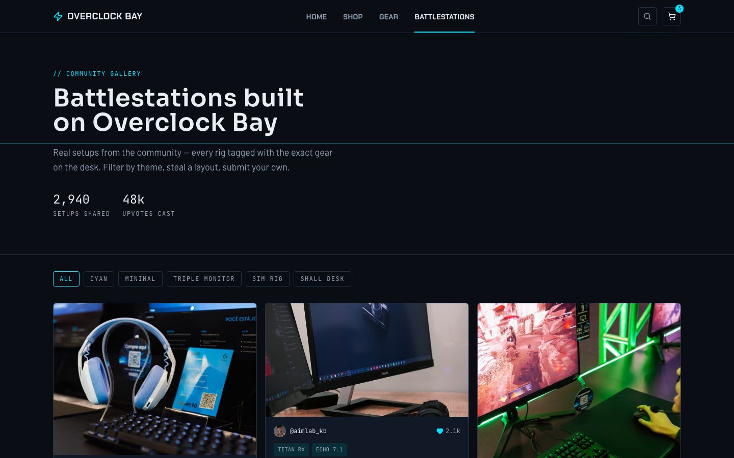Gaming Store Website Template — battlestations page screenshot