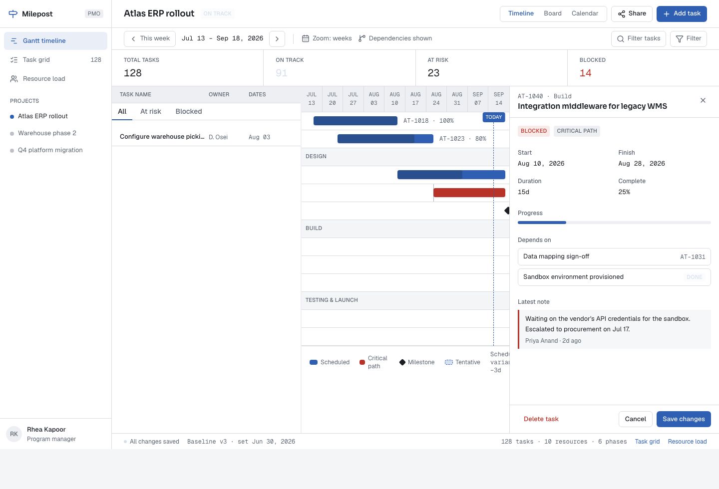 Gantt Chart Template — full page preview