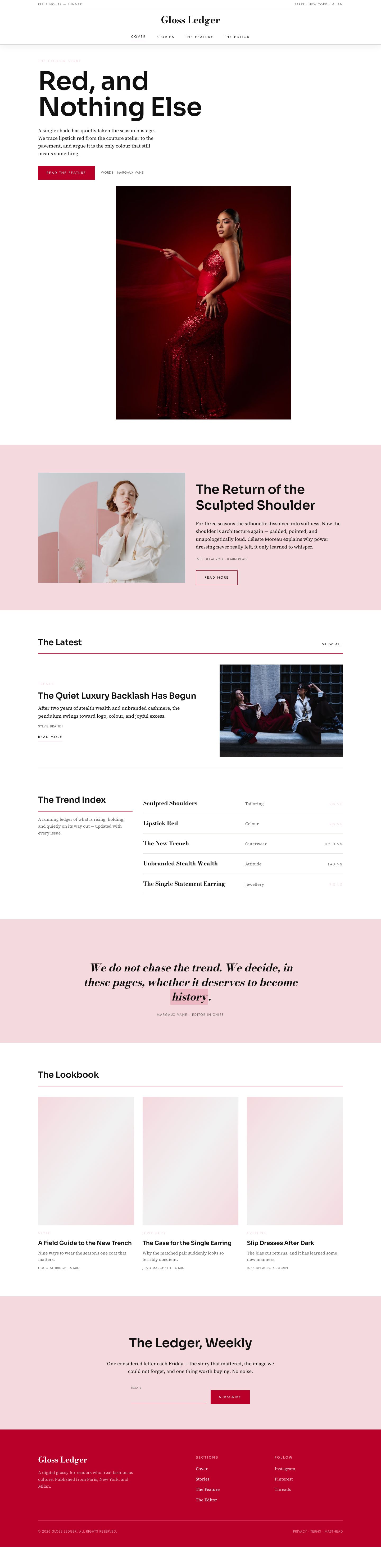 Fashion Blog Template — full page preview