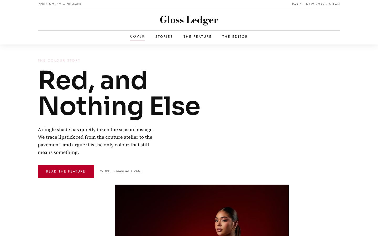 Fashion Blog Template — home page screenshot