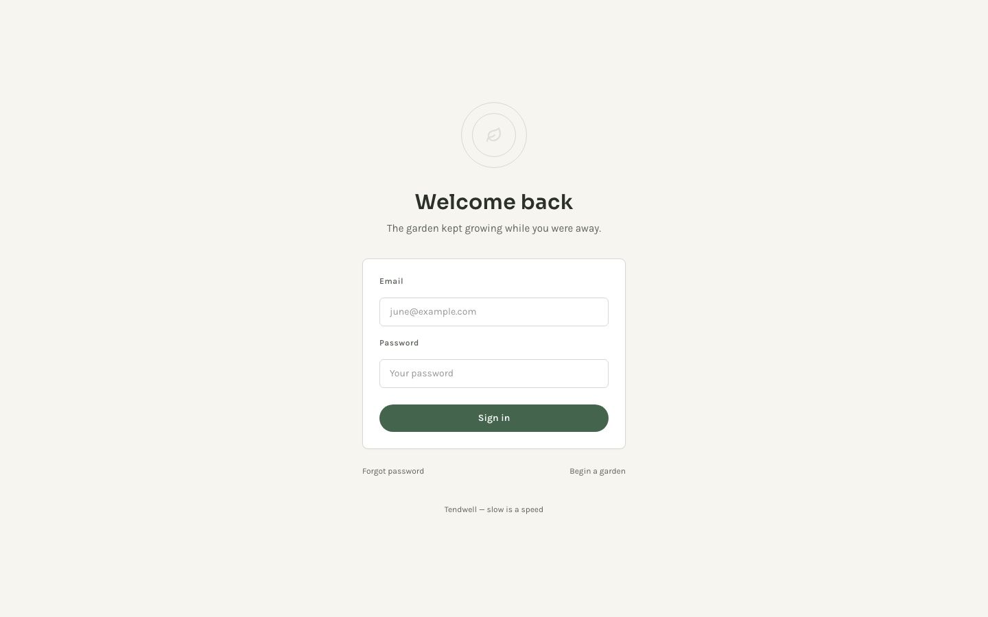 Goal Tracker App Template — login page screenshot