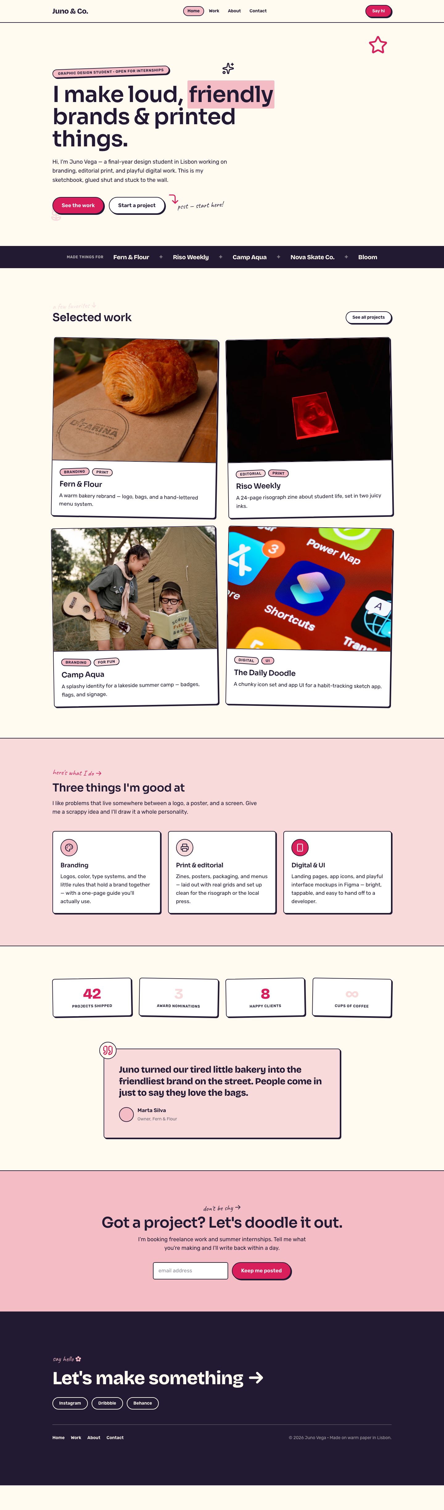 Graphic Designer Portfolio Template — full page preview
