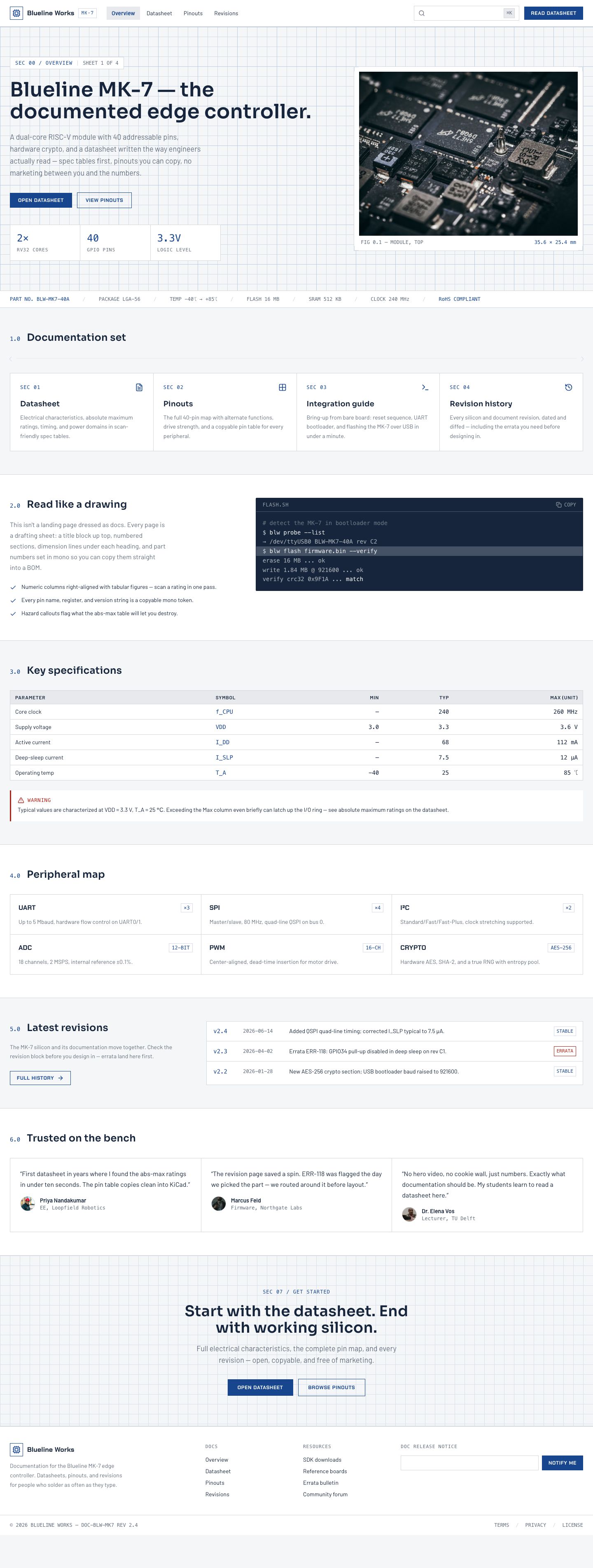 Technical Documentation Template — full page preview