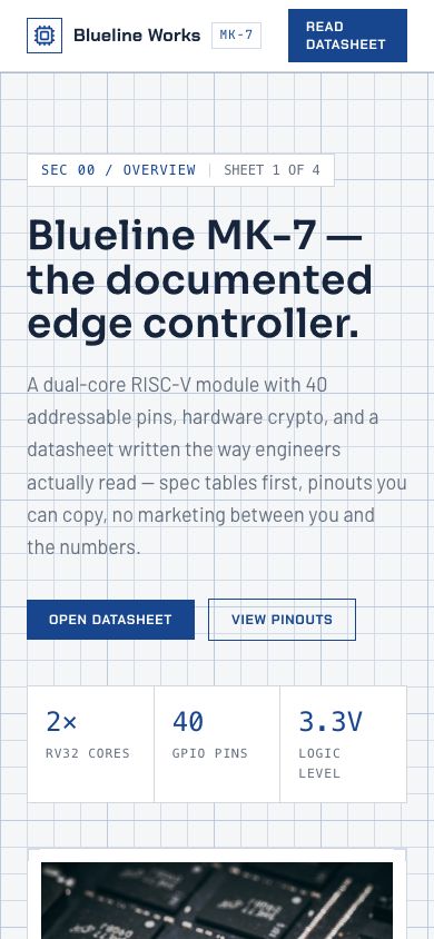 Technical Documentation Template — responsive mobile layout