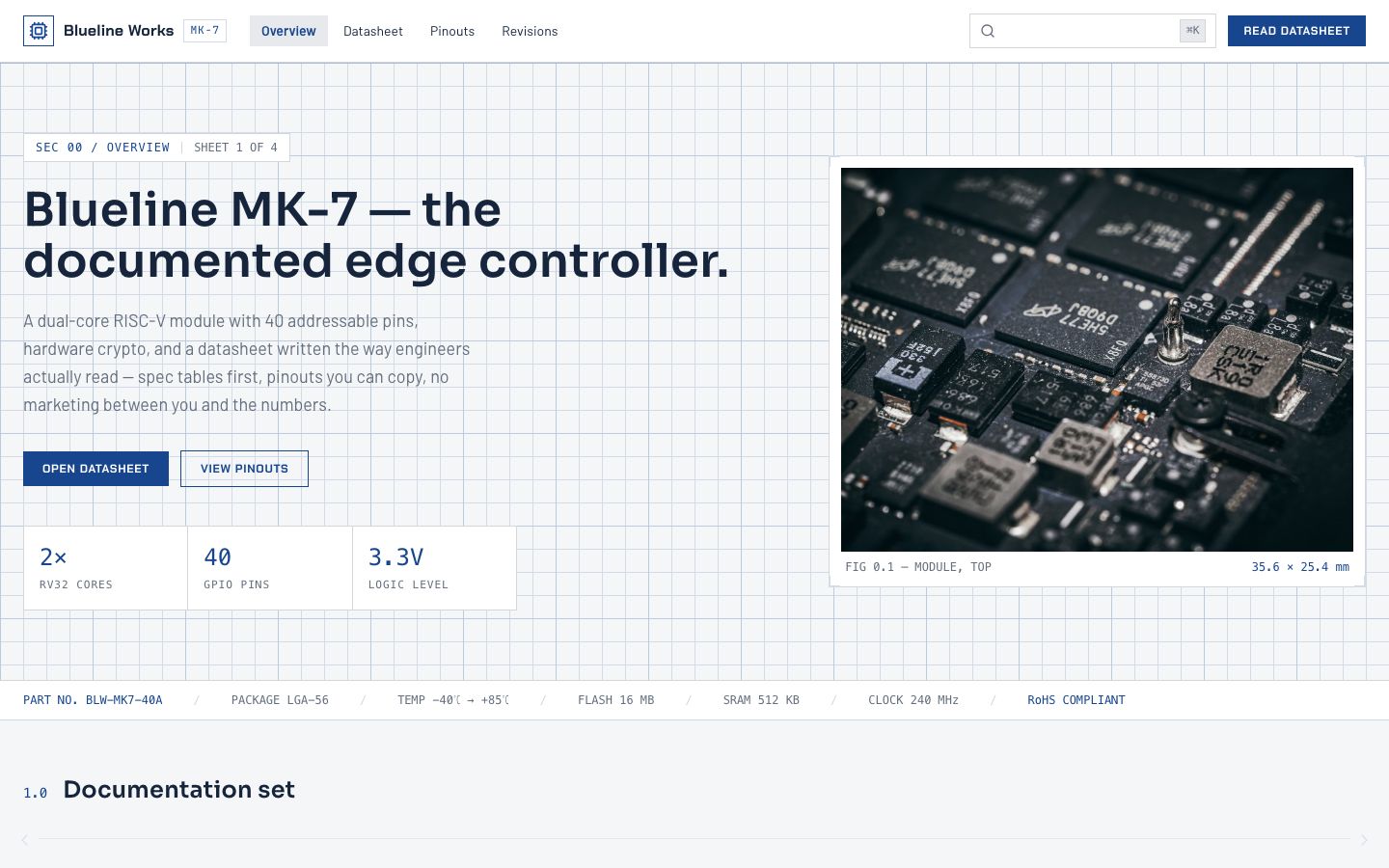 Technical Documentation Template — home page screenshot