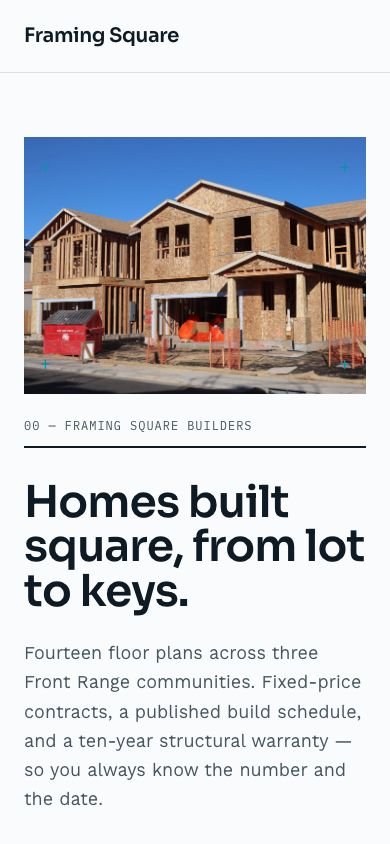 Home Builder Website Template — responsive mobile layout
