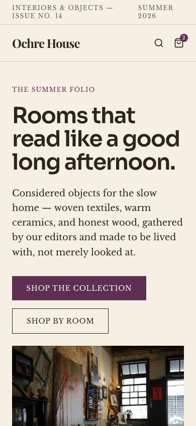 Home Decor Website Template — responsive mobile layout