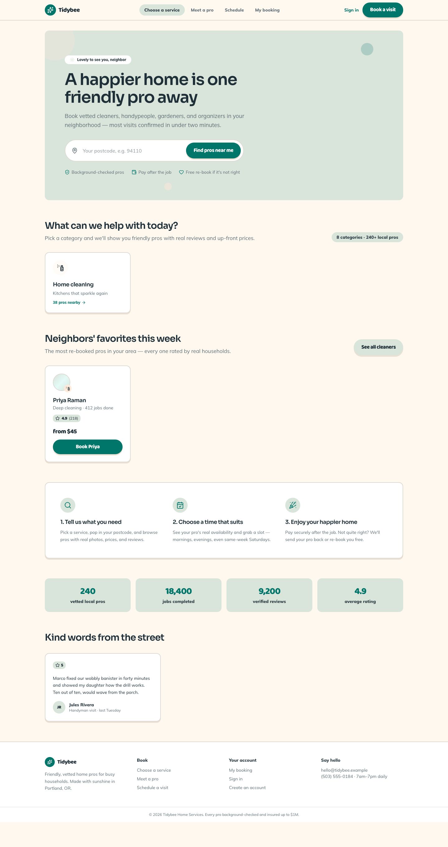 Home Services Booking App Template — full page preview