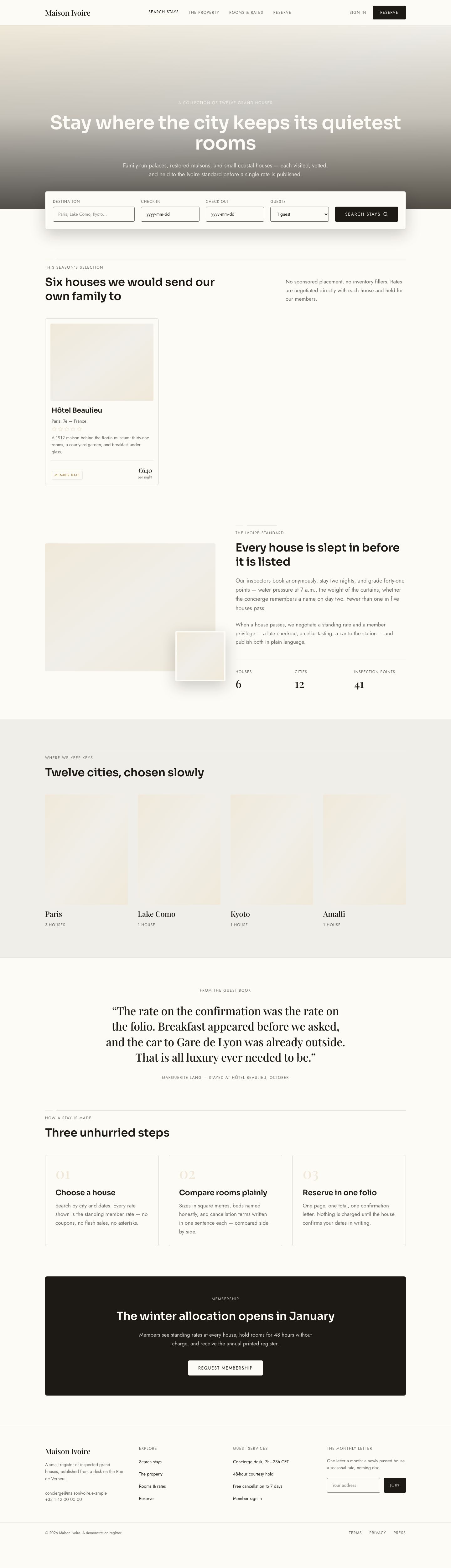 Hotel Booking App Template — full page preview
