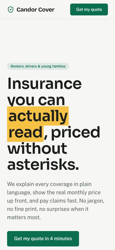 Insurance Website Template — responsive mobile layout