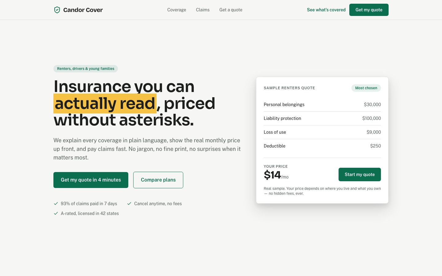 Insurance Website Template — home page screenshot