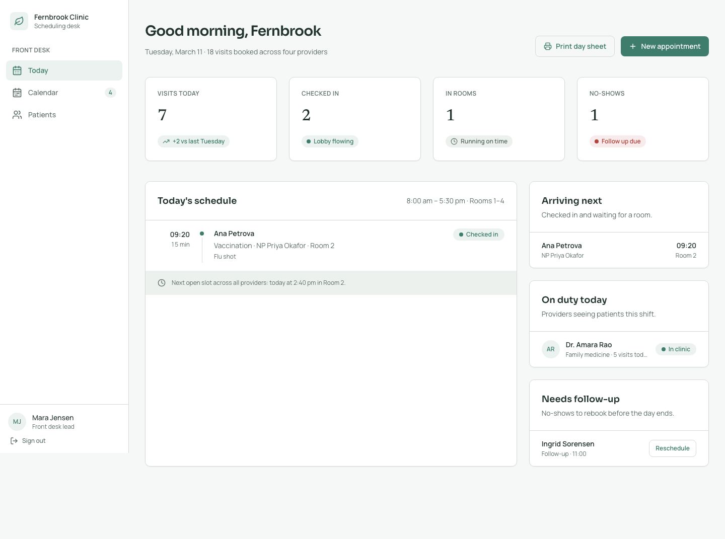 Medical Appointment Scheduler Template — full page preview