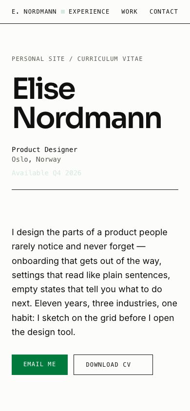 Green Rule — responsive mobile layout