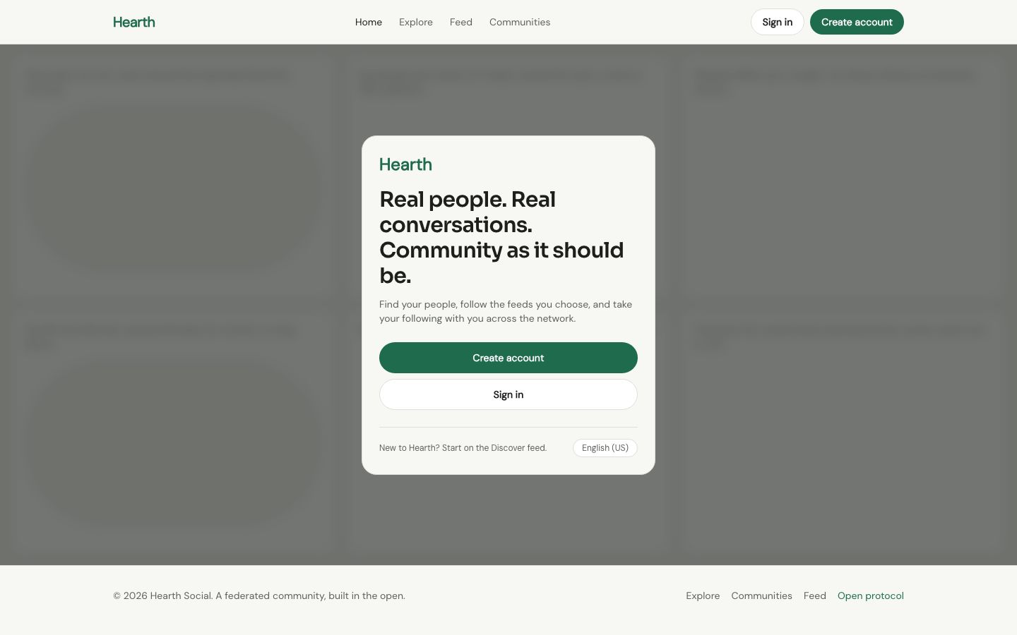 Modern Social And Community — home page screenshot
