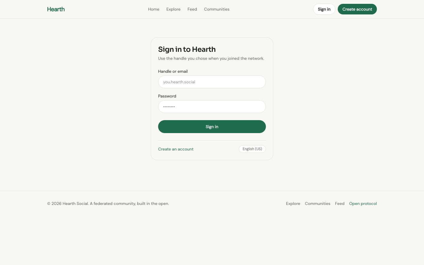 Modern Social And Community — sign in page screenshot
