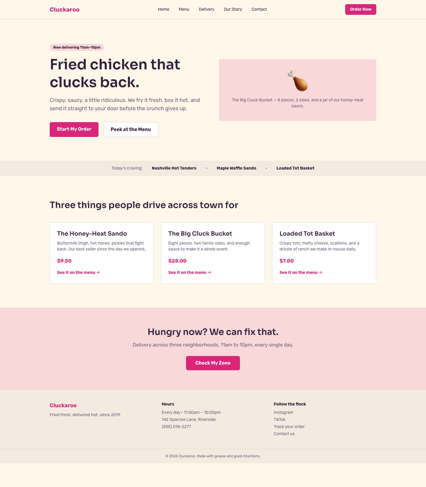 Playful Food And Delivery — full page preview