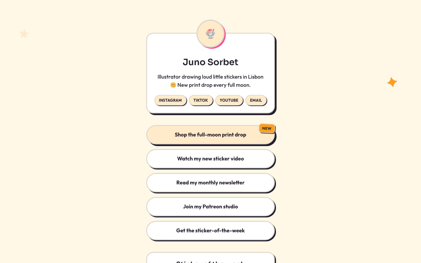 Sherbet Riot — home page screenshot