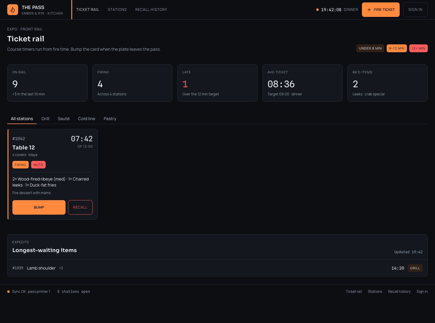 Kitchen Display System Template — full page preview