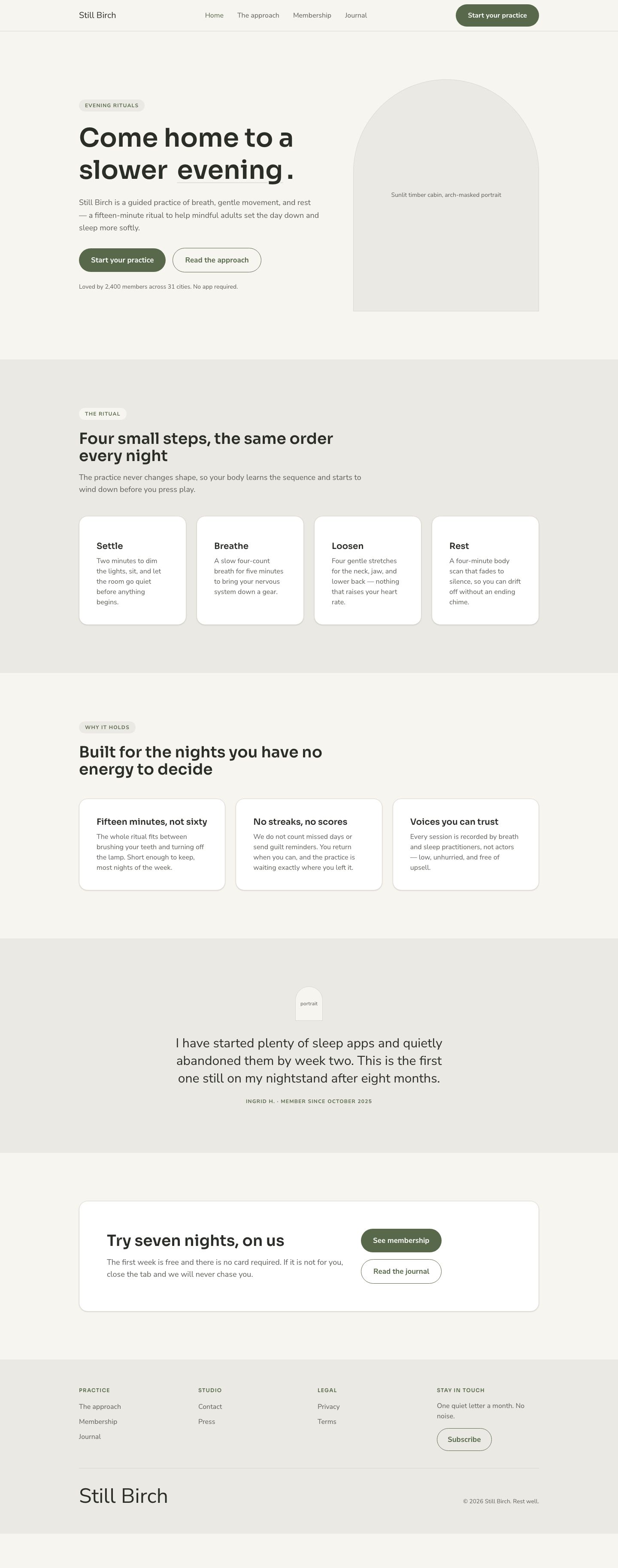 Still Birch — full page preview