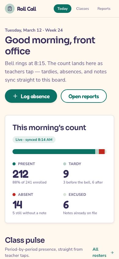Student Attendance Tracker Template — responsive mobile layout