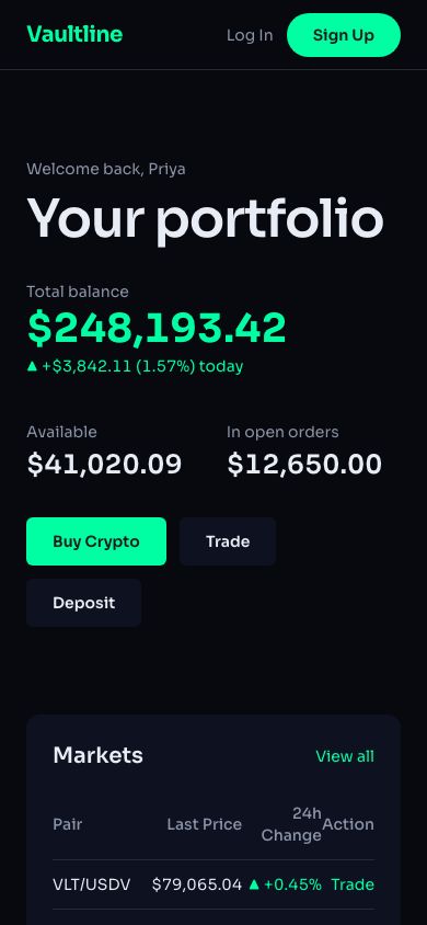 Tech Fintech And Crypto — responsive mobile layout